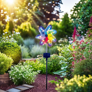 Solarbetriebene Windmühlen-Leuchte für den Garten, Dekoration, Windspiel, Kunststoff, für den Rasen geeignet - Product Image 3