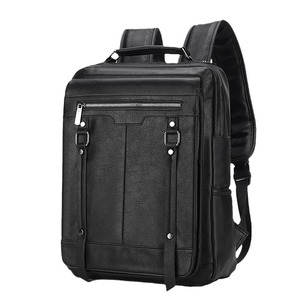 Laptop <b>Backpack</b> 15 Inch Waterproof PU Business Travel Bag Unisex Solid Color Contrasting Stitching 20-35L Capacity - Product Image 5