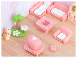 خزانة تلفزيون ثلاثية الأبعاد وردية اللون ، تلفزيون Teapoy ، ألعاب أطفال حديثة تصنعها بنفسك ، شخصيات حديقة ، أثاث منزل دمى مصغر - Product Image 6