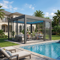 Pergola bioclimatique motorisée en alliage d'aluminium avec écran zippé pour balcon et jardin, kit DIY certifié CE, directement de l'usine