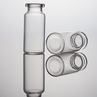 Flacons tubulaires en verre borosilicate transparent ambré avec bouchon et bouchons en caoutchouc