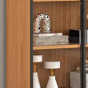 Luxury New Modern Bookshelf Partition Decorative Storage Cabinet Wooden Bookshelf With Glass Door Bookcase Wood Bookshelf