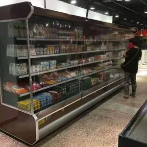 Пользовательский супермаркет, используется открытый дисплей, холодильник, охладитель воздушных занавесок