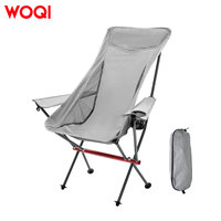 Chaise de camping portable WOQI, chaise pliante légère en aluminium, dossier haut avec accoudoirs, pour pique-nique, plage, voyage, jardin