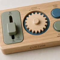 Console sensorielle Montessori en bois personnalisée haute résistance, jouet éducatif pour la motricité fine, planche à glissière et engrenages pour la concentration et la relaxation