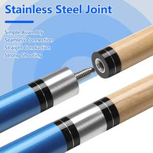 Taco de billar de alta calidad de 58 pulgadas al por mayor con eje de arce canadiense, junta de acero inoxidable y <span class=keywords><strong>punta</strong></span> de 13 mm para el hogar, club o bar. - Product Image 4