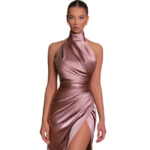 Abiti da Damigella Eleganti da Donna 2024, Vestiti Lunghi da Sera a Vita Alta, Senza Maniche, con Spacco e <span class=keywords><strong>Design</strong></span> Slim - Product Image 2