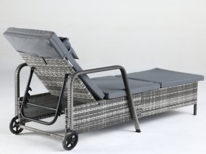 <span class=keywords><strong>Lettini</strong></span> Prendisole Pieghevoli Moderni in Acciaio e Rattan per Esterni, Garanzia 1 Anno, per Soggiorno, Giardini, Spiaggia, Hotel, Parchi, Ville - Product Image 3