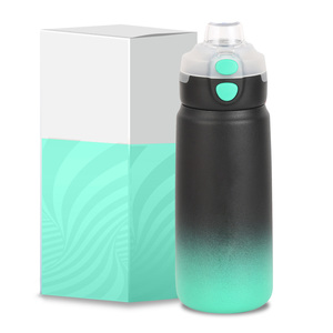 Taza de agua deportiva de acero inoxidable de gran capacidad, botella de bebida rectangular de estilo de diseño para niños para uso escolar - Product Image 2