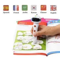 6 שפות אנגלית ספרדית מדבר קריאת עט לגיל הרך לילדים למידה מכונת חינוכיים אודיו עט ספרי אודיו