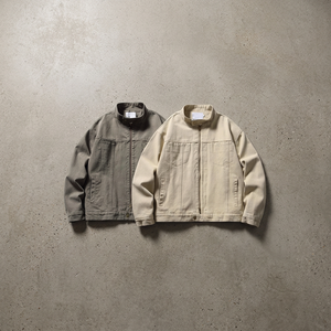Men's High Quality Vintage Work Jacket Stand Eco-Friendly Windproof <b>Plain</b> Cotton Heavy <b>Canvas</b> Chore Jacket Blank Oversized - Product Image 3