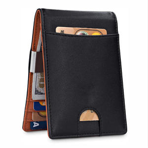 <span class=keywords><strong>Porte</strong></span>-cartes en cuir véritable et pince à dollar 100% Authentique RFID Anti-Theft Short Men's for <span class=keywords><strong>Amazon</strong></span> Wallet with Open Closure Type - Product Image 1