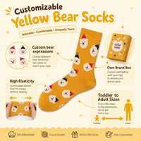 Chaussettes de Noël personnalisables en gros, chaussettes de fête en coton peigné de haute qualité, avec différentes tailles et boîte cadeau