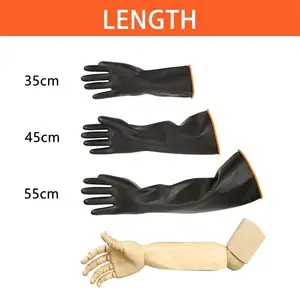 Latex Industrial Rubber Glove Black Industrial Chemical Resistant Rubber Gloves