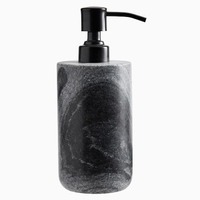 Ensemble d'accessoires de salle de bain en polyrésine moderne d'hôtel nordique maison effet marbre résine noire avec plateau distributeur de savon ensemble de bain