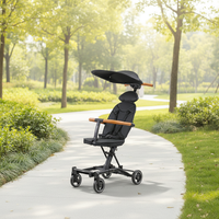 Poussette bébé 4 en 1 compacte et pliable, légère pour les voyages, avec cadre en alliage d'aluminium, matériaux en tissu et en métal, design portable