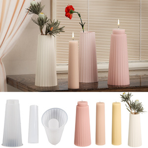 Grote 3D gestreepte vaas siliconen mal beton cement gips bloempot mal voor huisdecoratie handgemaakte geschenken - Product Image 2