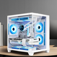 Boîtier d'ordinateur de jeu ATX, boîtier PC, audio HD, USB3.0, verre trempé, boîtier d'ordinateur blanc et tours, châssis de serveur