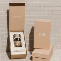 Boîte d'emballage en papier d'art avec logo personnalisé imprimé en relief pour diffuseur de parfum et bougie - Cadeau de luxe recyclable pour boutique