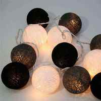 Guirlande lumineuse LED à boules de coton blanc chaud, 3m, à piles, en cuivre, pour décoration intérieure de Noël et de fête, best-seller