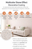 Revêtement en pierre de couleur Marla de qualité supérieure |   Peinture murale durable en acrylique avec sable dans la résine |   Finition en pierre de quartz artificielle pour la décoration intérieure