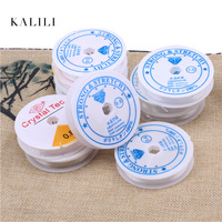 Accessoires de bijoux en ficelle élastique DIY, perlés, cristal transparent rond, 0,5-1,0 mm