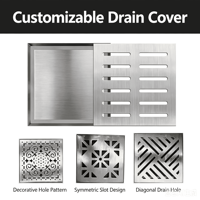 Grille de drainage carrée industrielle en acier inoxydable durable avec cadre, pour sol et système de drainage