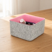 Boîte de rangement multifonctionnelle en feutre, boîte organisatrice carrée pour tiroir, étagère de bureau, cosmétiques, jouets, collations, accessoires