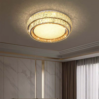 Plafonnier LED de luxe en cristal, design contemporain en acier inoxydable, pour salon, chambre, maison, hôtel, salle de banquet