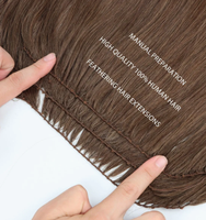 Extensions de cheveux humains brésiliens Remy, double trame, effet plume, 100 % cheveux naturels, fixation micro-anneaux