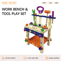 Banc de travail et kit d'outils en pin, MDF et bois de Schima, durable, pour atelier d'enfants, jeu de réparation, unisexe, cadeau DIY, OEM ODM ANNA & BECK, 2-7 ans
