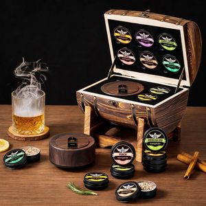 Kit <span class=keywords><strong>de</strong></span> fumage électrique pour whisky, ensemble d'outils <span class=keywords><strong>de</strong></span> bar, coffret en bois brûlé (Brevet en instance), rechargeable, 8 saveurs, copeaux <span class=keywords><strong>de</strong></span> bois, style Old Fashioned - Product Image 3