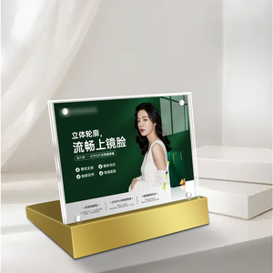 Exhibidor de Escritorio Personalizado de Acero Inoxidable, Soporte de Menú Acrílico, Porta Letreros - Product Image 2