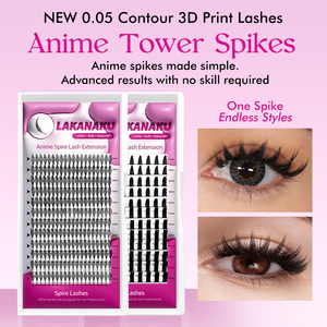 Cils pré-faits LAKANAKU, cils en forme de tour d'anime, ultra légers, imprimés en 3D, cils d'anime, extension de cils de <span class=keywords><strong>manga</strong></span> - Product Image 2