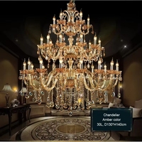 Lustres classiques en cristal ambré Maria Theresa, luminaires suspendus de luxe pour mariage, hôtel