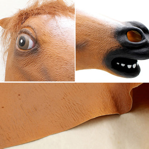 Máscara de Cabeza de Caballo de Látex, Disfraz de Animal, Talla Única, Color Marrón, Accesorios de Cosplay para Fiestas y Actuaciones - Product Image 3