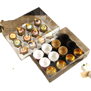 Boîtes à cupcakes et biscuits transparentes en PET recyclables XJH avec fenêtre, support pour <span class=keywords><strong>dragées</strong></span> et desserts - Product Image 1