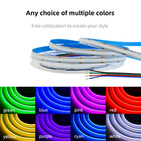 Bande LED Découpable 576 768 Leds RA90 COB Lumière RGB 24V Home Decor Office Uniform Cabinet Lighting Addressable Cob Led Strip
