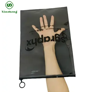 PVC Frosted luxury transparent clear Zipper Bag Custom logo Resealable Plastic Thick Packaging Pocket zip pouch for clothing