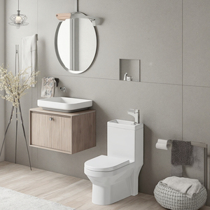 Unità <span class=keywords><strong>Bagno</strong></span> Completa Tre in Uno per Servizi Igienici Commerciali con WC, Lavabo e Vasca - Product Image 6