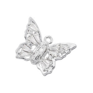 Pendentif papillon en gros, pendentif micro-pavé en argent et <span class=keywords><strong>or</strong></span>, pièces de bijoux en CZ pour bricolage - Product Image 3