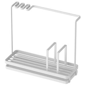 Étagère de cuisine moderne sur pied à double niveau en acier inoxydable, pour serviettes, éponges et torchons - Product Image 5