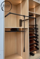 Barre de suspension rétractable en aluminium pour vêtements, type escamotable, pour dressing et armoire
