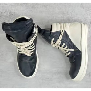 Zapatillas de Lujo de Piel con Caña Alta, Suela de Goma, Entresuela de PVC y Forro de Algodón |   Zapatos Casuales de Primavera para Hombre, Diseño de Moda - Product Image 1