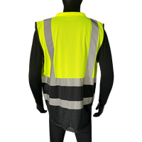 Gilet de sécurité réfléchissant haute visibilité, multi-poches, gilet de travail pour la construction, la patrouille routière, jaune fluorescent noir