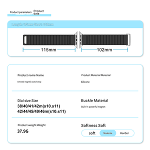 สายซิลิโคนแม่เหล็กสองสี Upro สำหรับ Apple Watch Ultra 2 Series 10 11 SE Sport Loop Strap ขนาด 49 มม. 46 มม. 45 มม. 44 มม. 42 มม. 41 มม. - Product Image 5