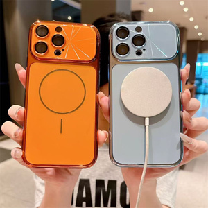 Original Converted Camera Glass Magnetic Phone <b>case</b> for iPhone 17 16 15 14 Pro Max Laser Electroplated Lens Textured Back Cover - Product Image 1