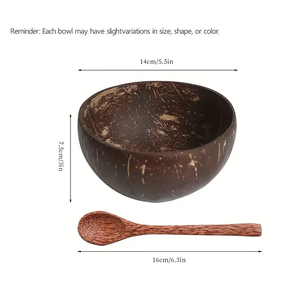 Conchas de coco Buda y cuchara de madera Cuencos y cucharas para batidos Cuencos de coco y ensaladeras - Product Image 2