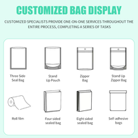 Bolsas de plástico planas con tres sellos laterales a prueba de humedad personalizadas, embalaje de almacenamiento de cigarros resellable, bolsa con cierre de cremallera con orificio para colgar