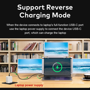 2025 mới fopo ba màn hình LCD Thêm IPS Bảng điều chỉnh 1080P hiển thị xách tay Quad mở rộng màn hình phù hợp 14-17.3 inch máy tính xách tay - Product Image 5